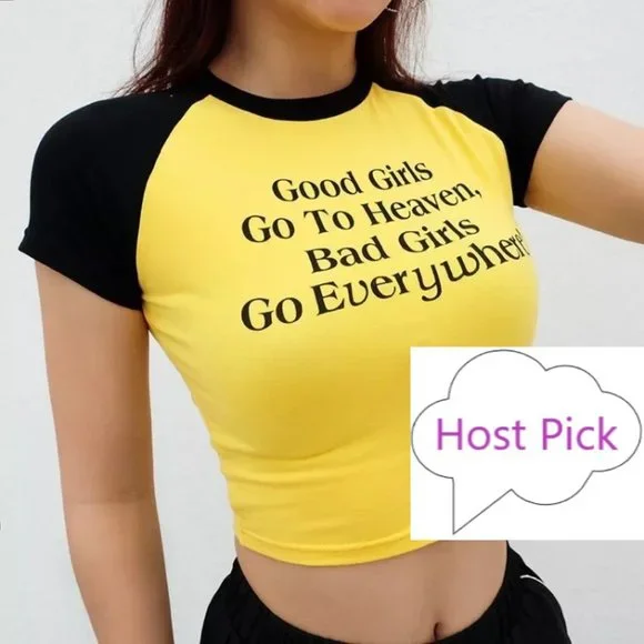 Sassy Crop Top Funny Saying Baby Tee Y2K Aesthetic Cute Graphic Shirt Yellow - Picture 9 of 9